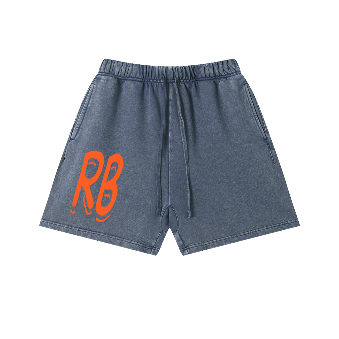 Vintage wash cotton shorts by RAREBINO with a relaxed fit, showcasing a casual style on a white background.