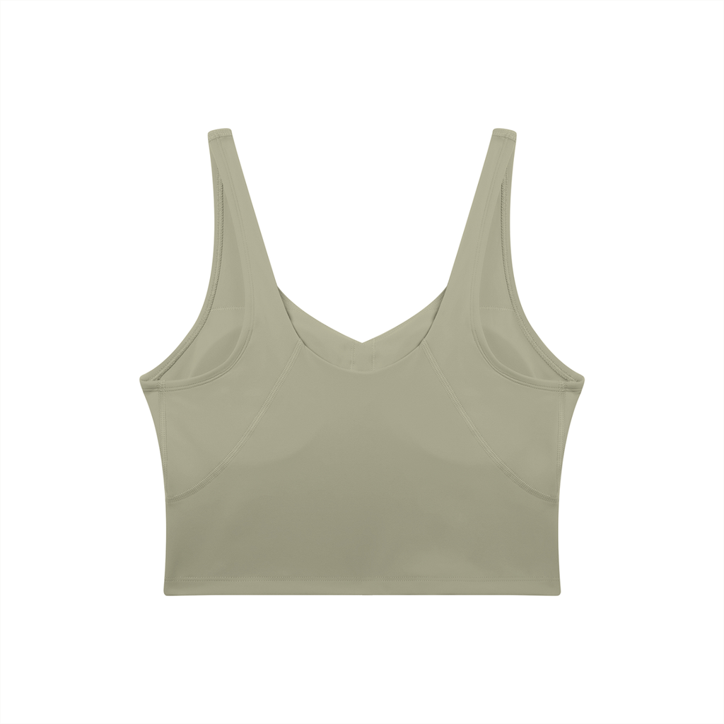 RAREBINO V-Neck yoga sports bra in black, featuring supportive fabric and comfortable fit for active workouts.