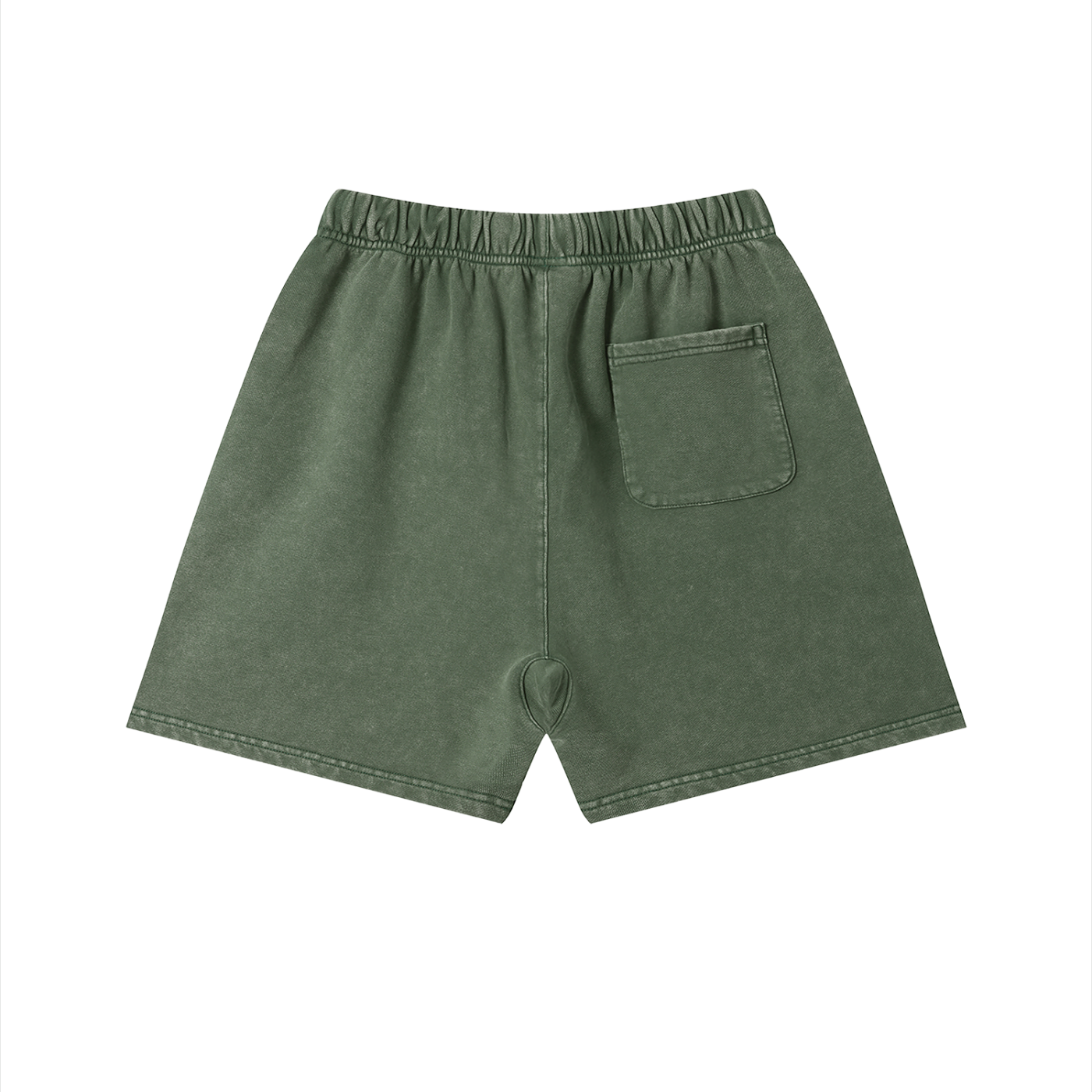 Vintage Wash Cotton Shorts by RAREBINO displayed on a hanger with a relaxed fit and faded denim look.