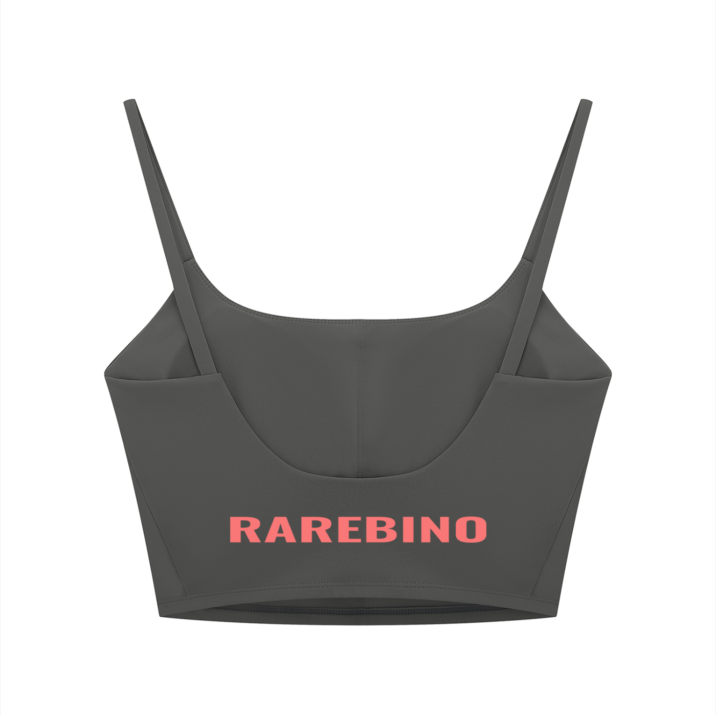 Women's solid color sports bra by RAREBINO, featuring a comfortable fit and sleek design, shown in the image.