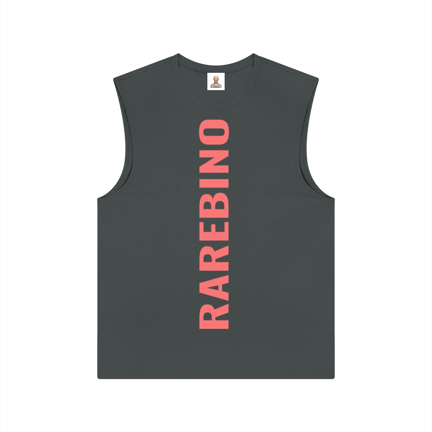 RAREBINO performance tank top in black, sleeveless athletic shirt with moisture-wicking fabric and athletic fit.