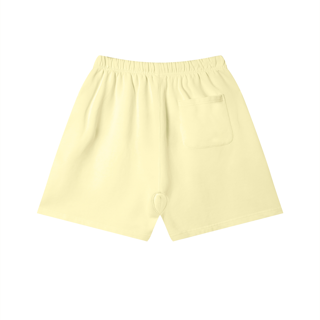 Vintage Wash Cotton Shorts by RAREBINO, showing distressed denim fabric with a relaxed fit and casual style on a white background.
