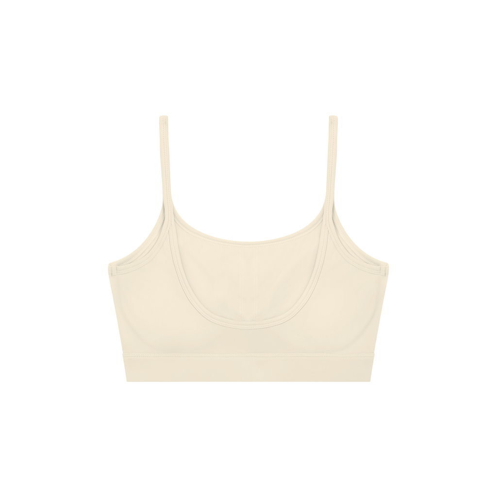 Solid black RAREBINO U-neck sports bra with supportive fit and stretchy fabric, designed for activewear and workouts.