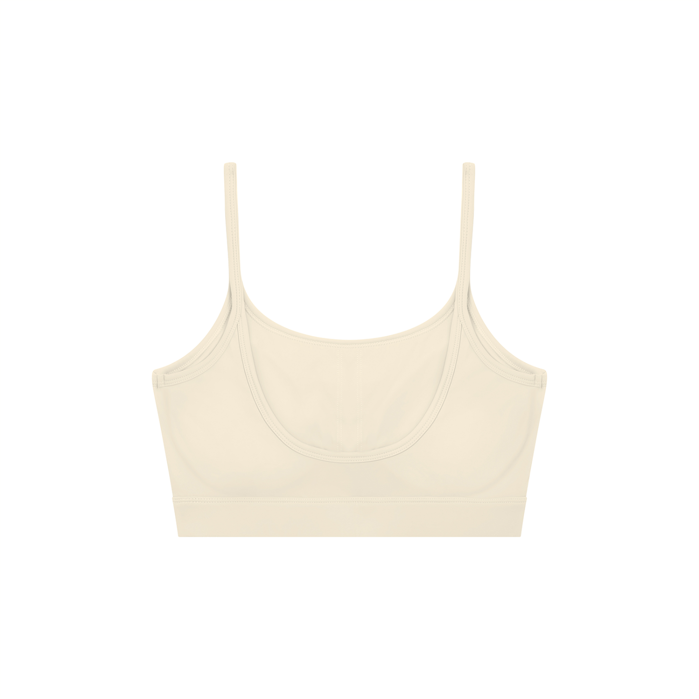 Solid black RAREBINO U-neck sports bra with supportive fit and stretchy fabric, designed for activewear and workouts.