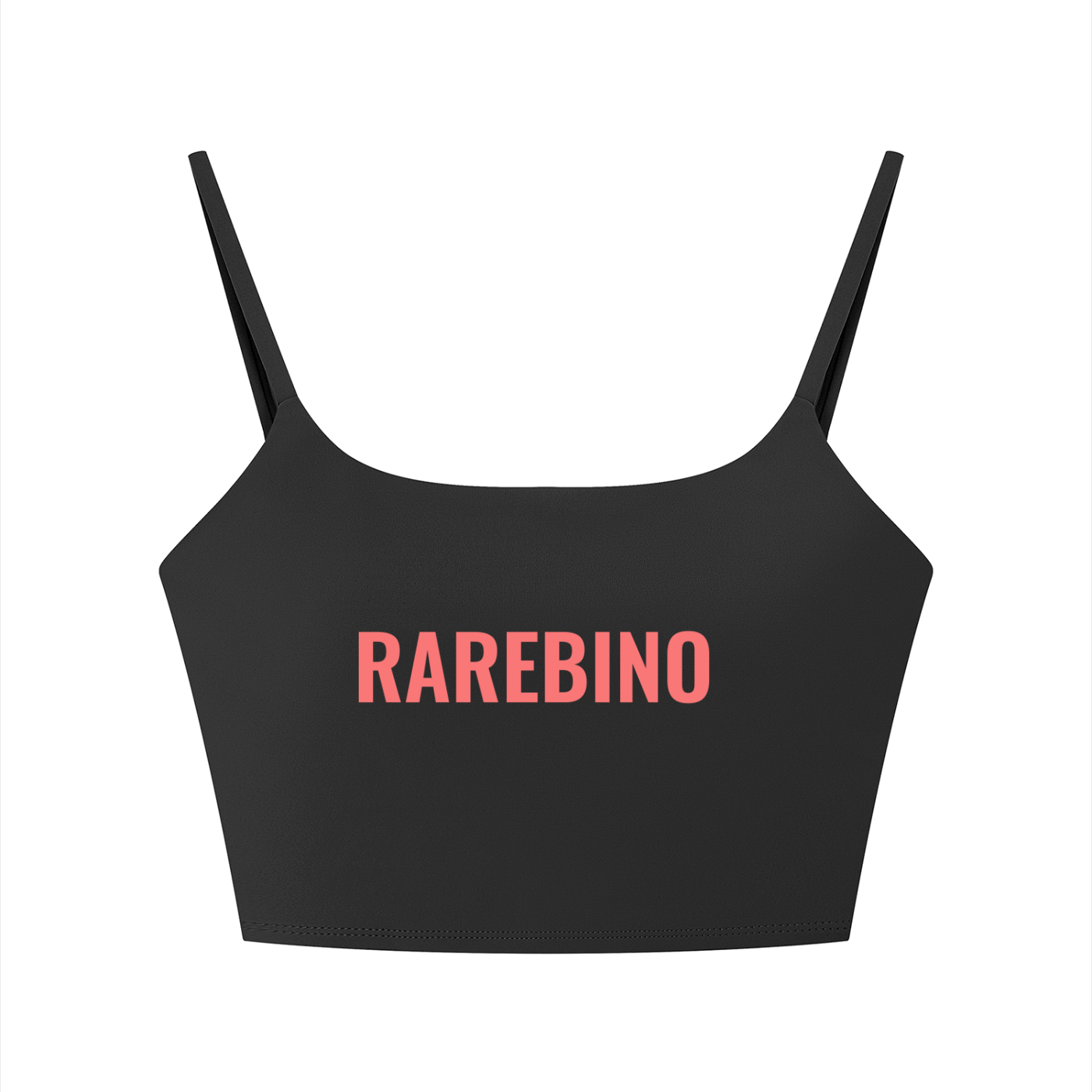 Women's solid color sports bra by RAREBINO, featuring a comfortable fit and supportive design for activewear.