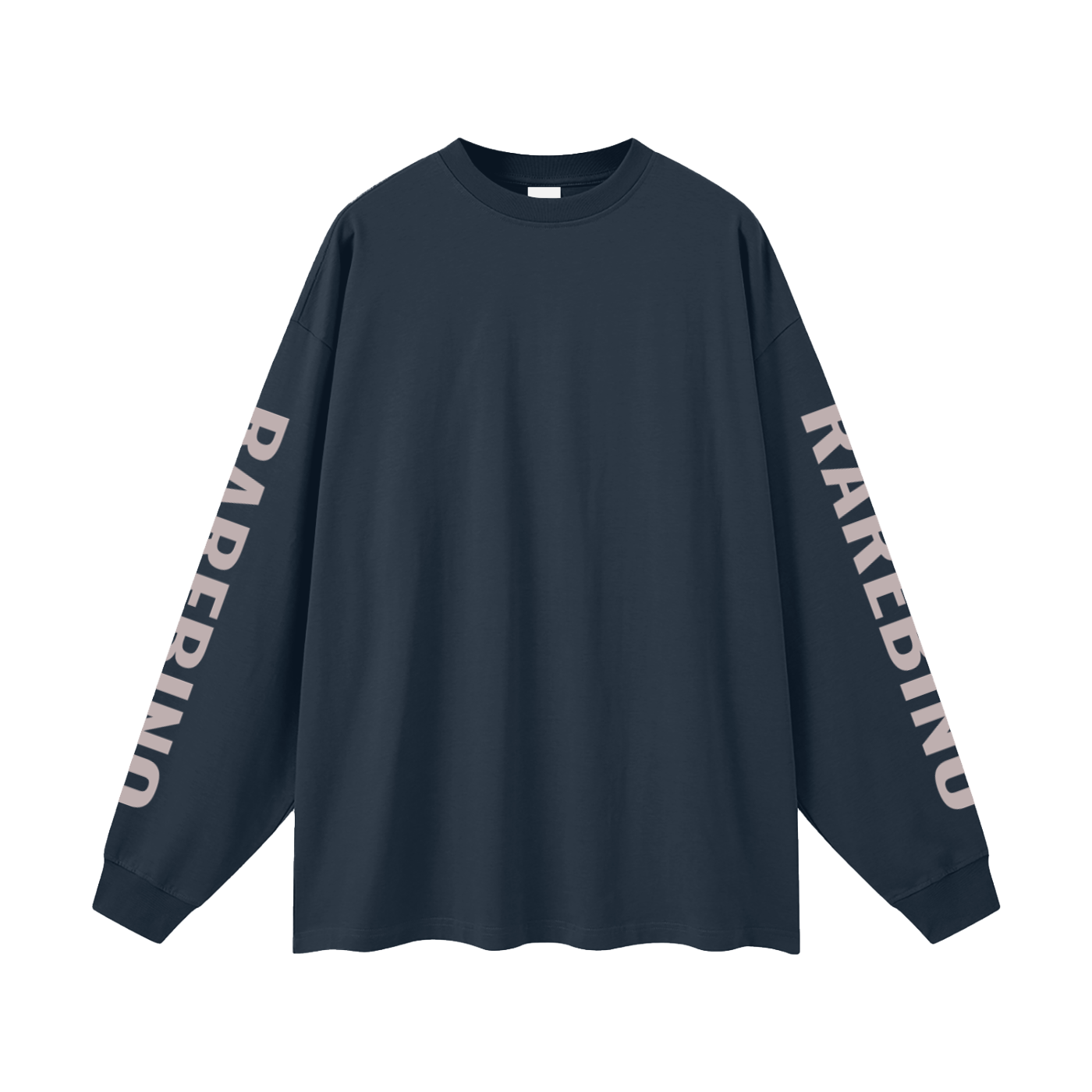 Oversized long sleeve T-shirt by RAREBINO in a neutral color, shown flat with long sleeves and a relaxed fit.