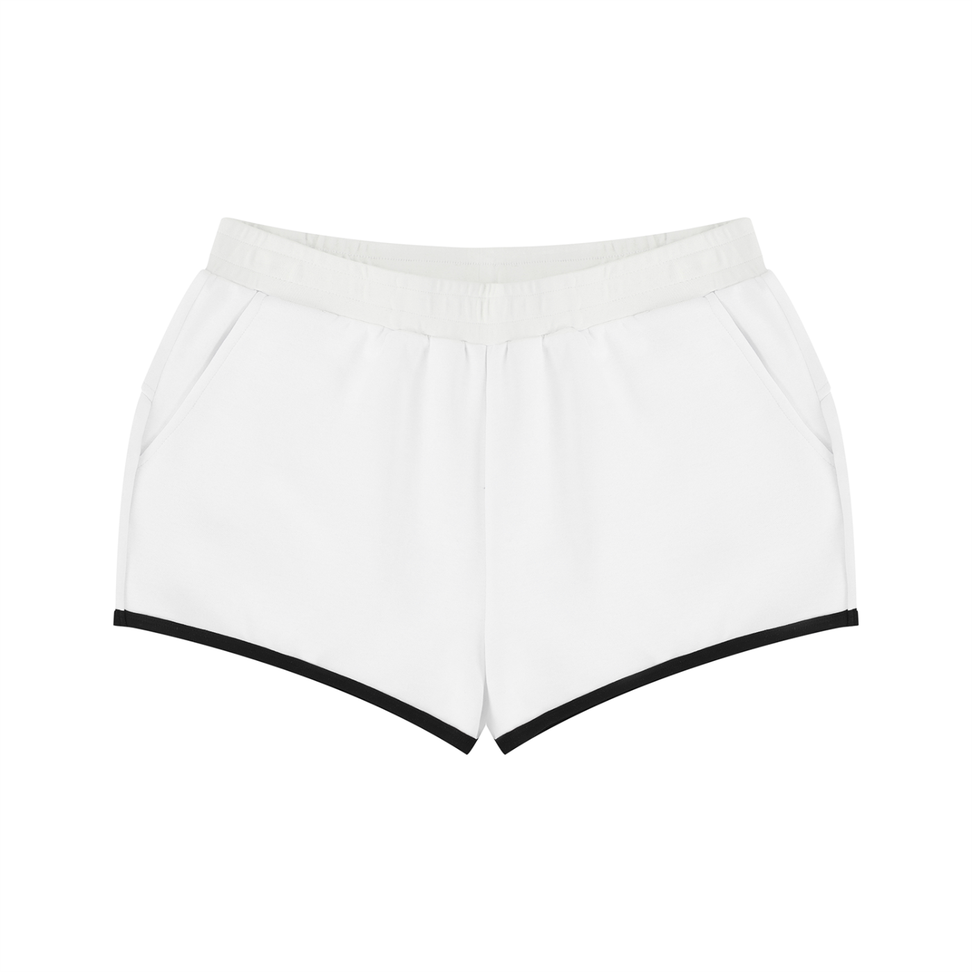 Women’s retro contrast binding shorts by RAREBINO, featuring high-waisted design and vintage-inspired style with bold trim.