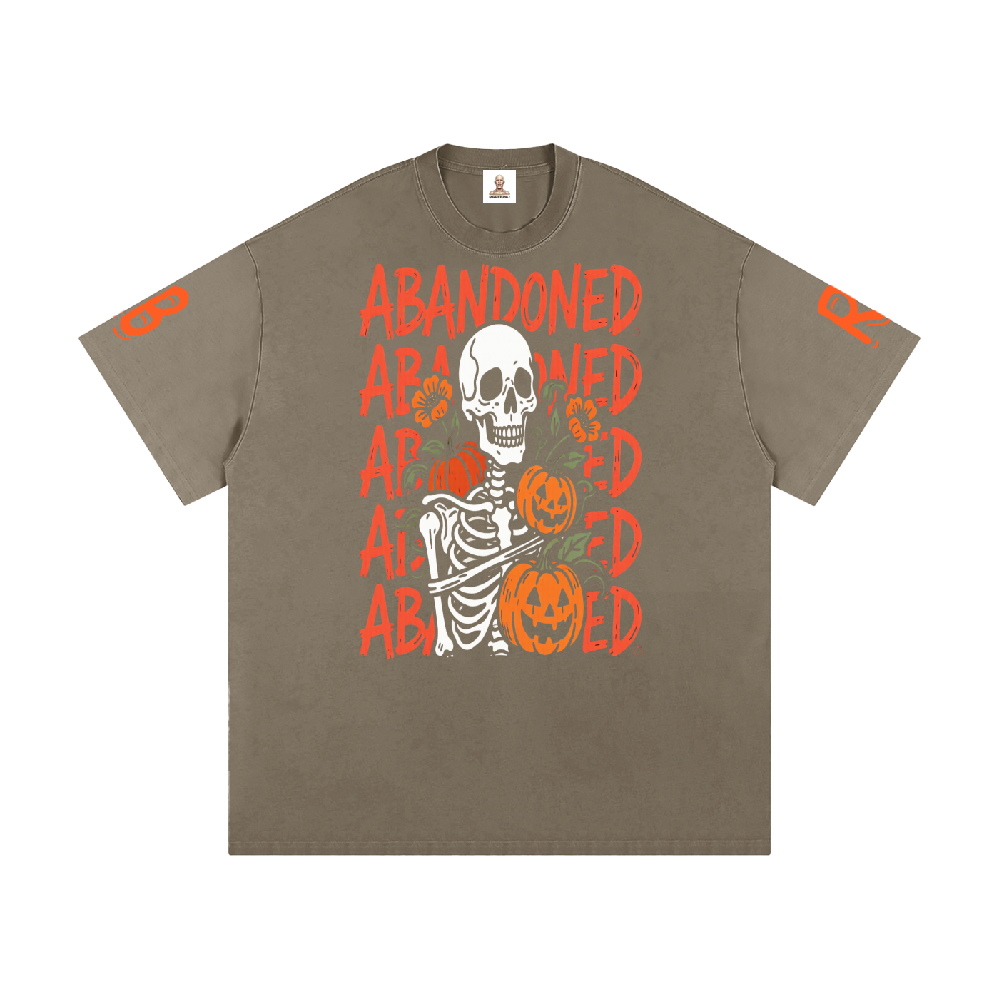 Rarebino heavyweight loose fit T-shirt in neutral color, featuring a relaxed, oversized style and casual fit.