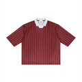 Rarebino pinstripe collared soccer jersey with team logo and vibrant design, perfect for sports enthusiasts.