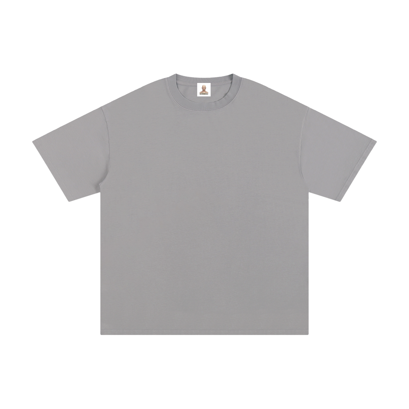 Pure cotton T-shirt by RAREBINO, white casual shirt with a simple round neckline and short sleeves, displayed flat.
