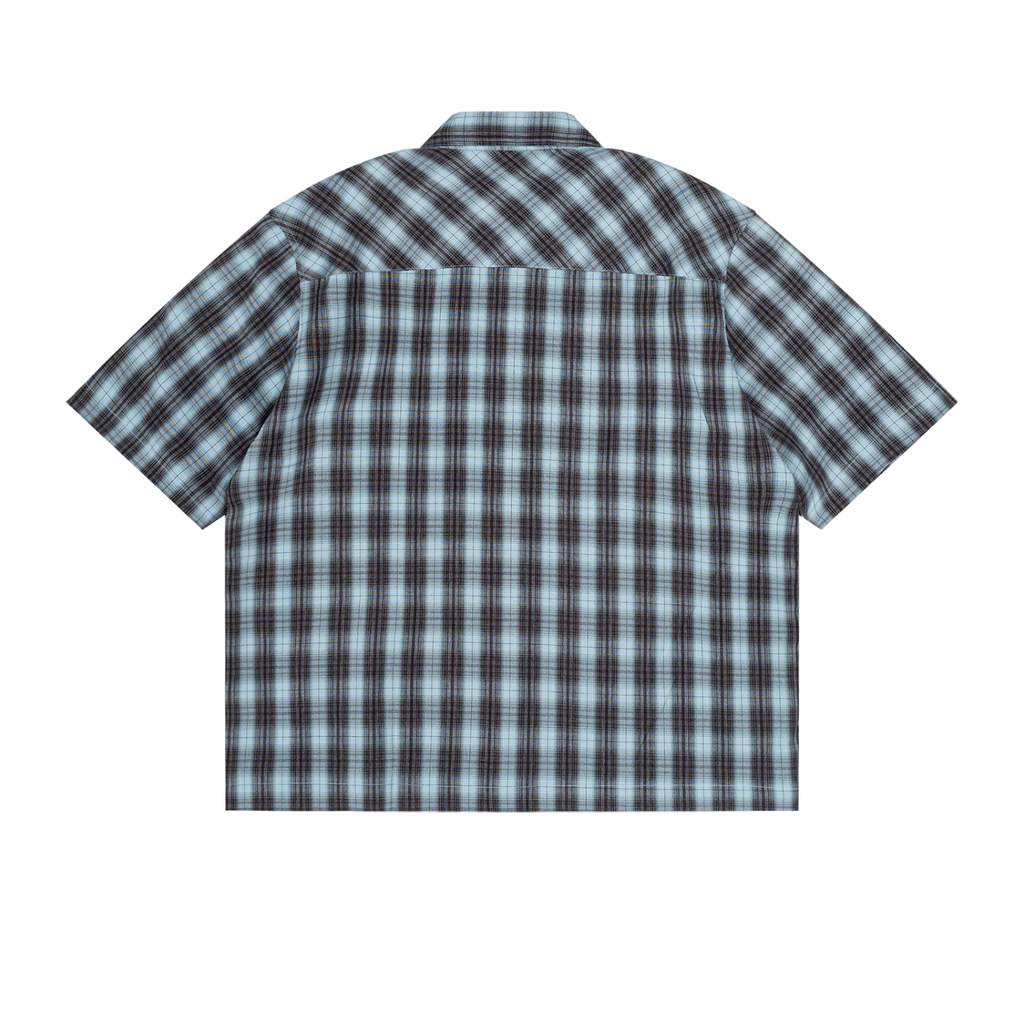 Rarebino boxy plaid short sleeve shirt with a stylish pattern, featuring a relaxed fit and classic collar design.