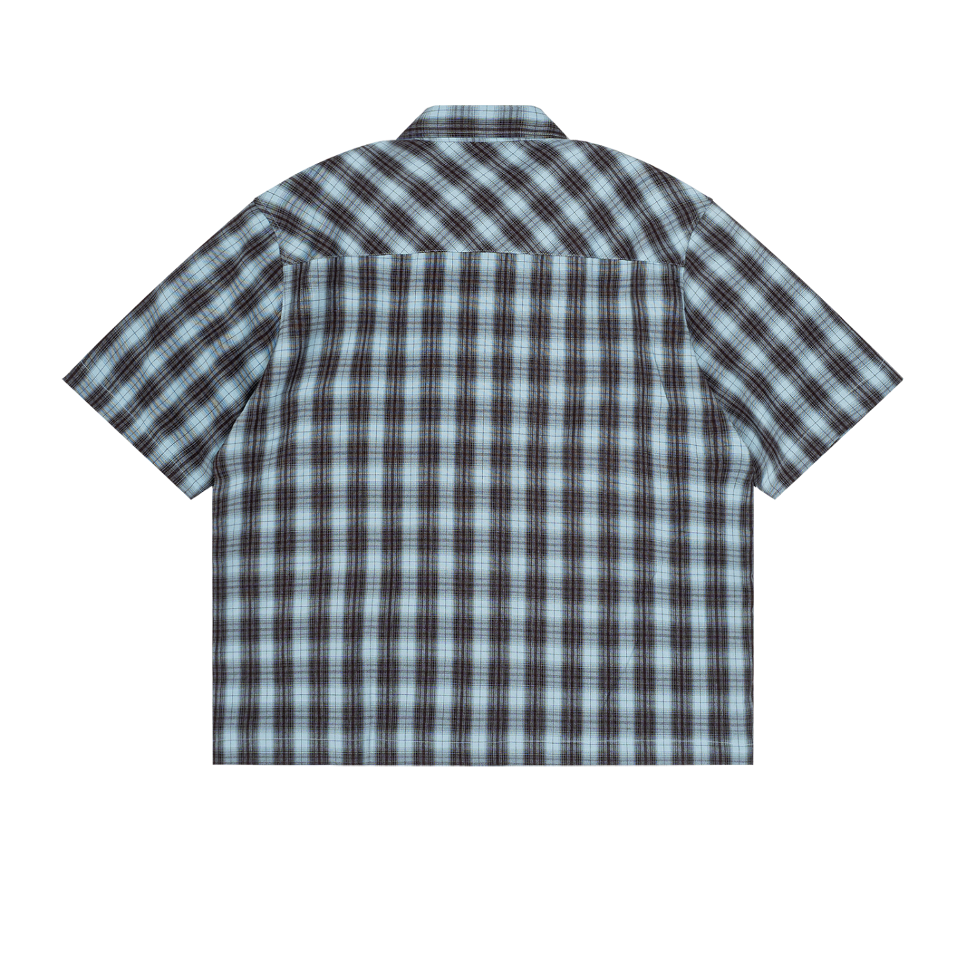 Rarebino boxy plaid short sleeve shirt with a stylish pattern, featuring a relaxed fit and classic collar design.