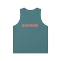 Solid color RAREBINO crewneck tank top displayed on a hanger, sleeveless and made from soft fabric, in a neutral shade.