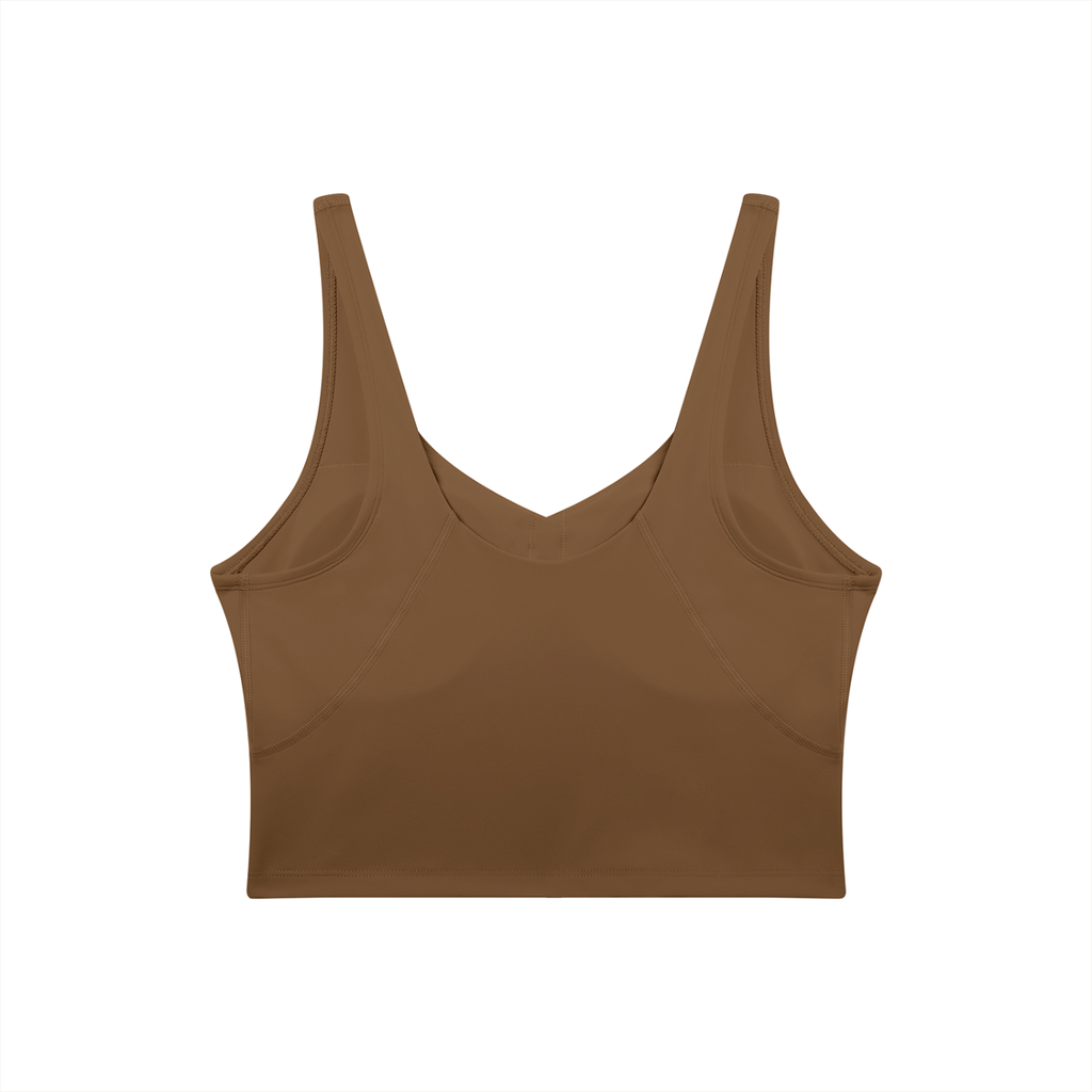 Rarebino V-neck yoga sports bra with breathable fabric and supportive fit, designed for comfortable active wear.