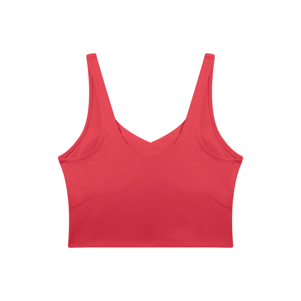 V-Neck RAREBINO yoga sports bra in black with supportive fit and breathable fabric for active women.