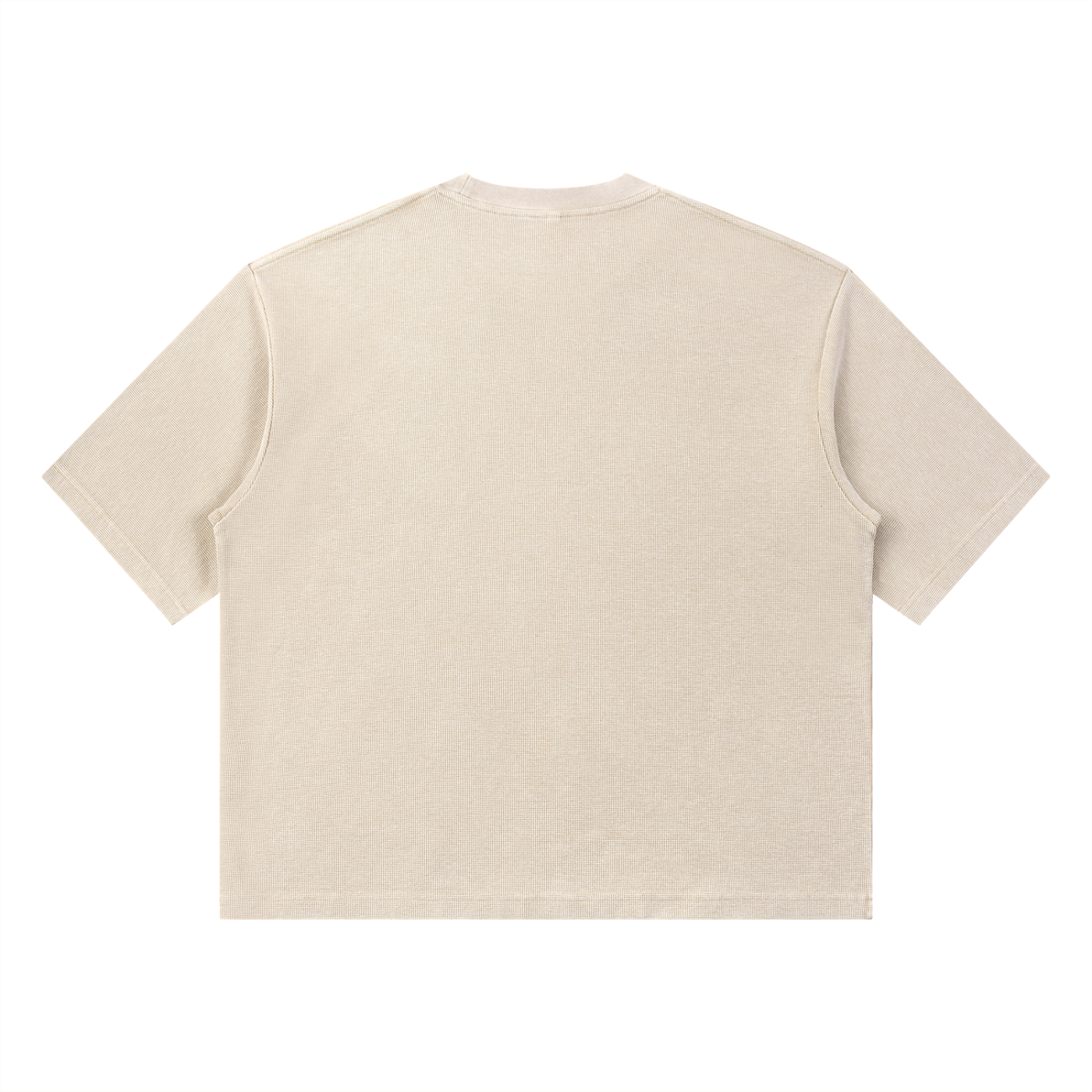 Mineral wash waffle boxy T-shirt by RAREBINO featuring a relaxed fit and textured fabric in natural tones.