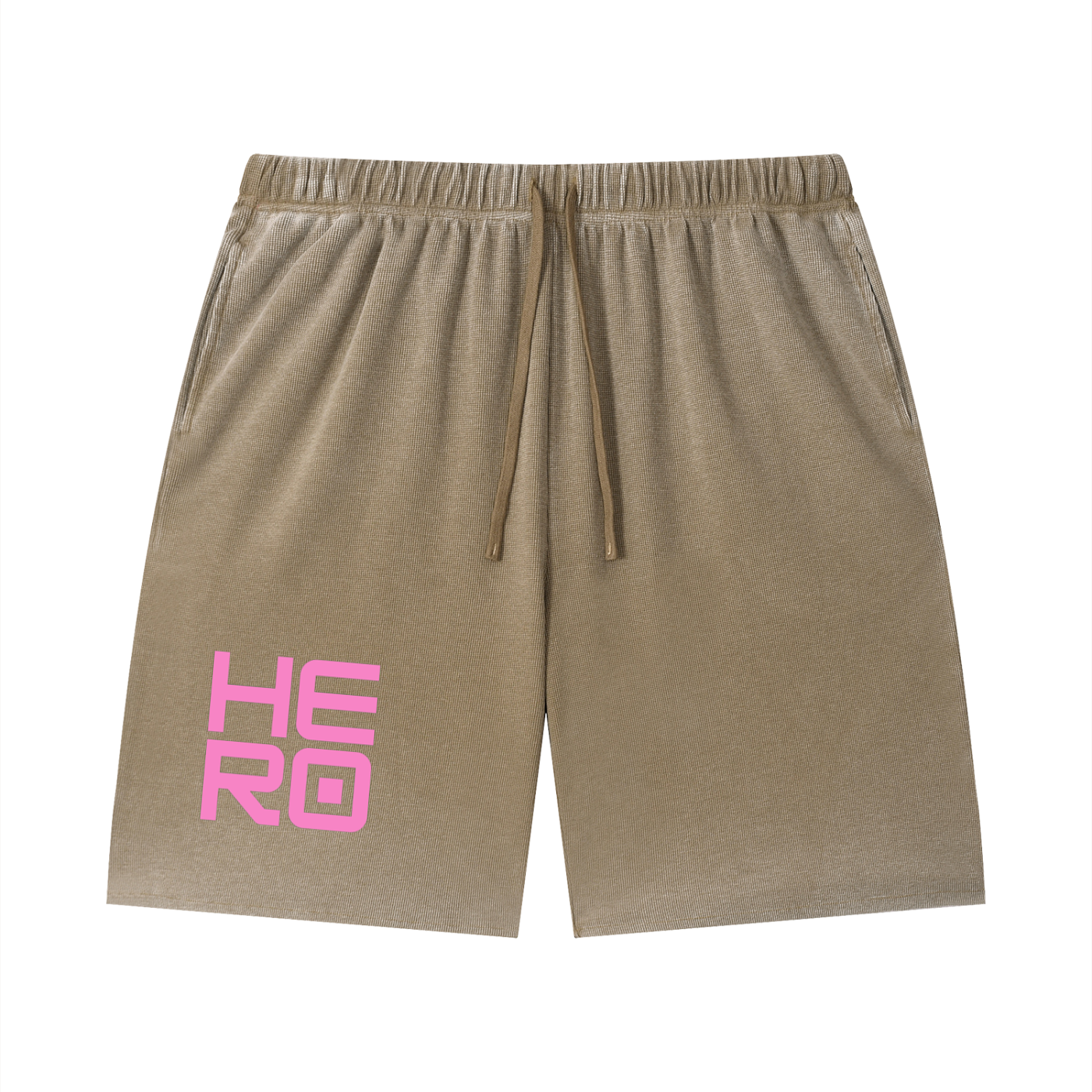 Rarebino Wash Sunfade Waffle Raw Hem Shorts, casual denim-style shorts with sunfade wash and raw hem details.