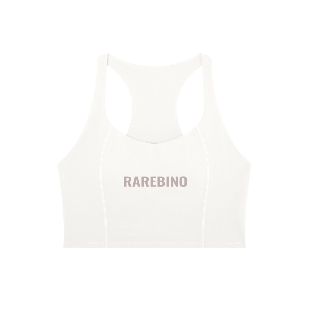 RAREBINO tight paneling yoga tank top in black, featuring sleek design and comfortable fit for active wear.
