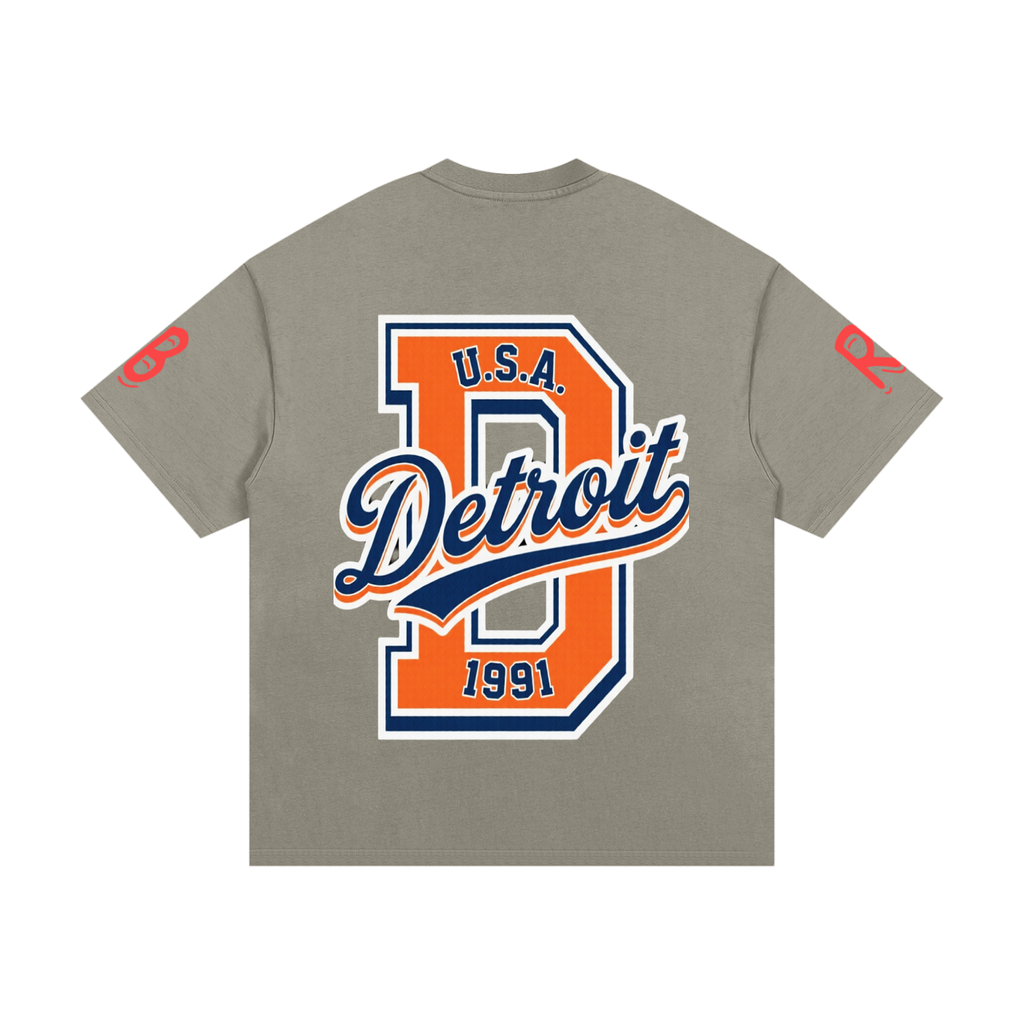Rarebino Essential Heavyweight Cotton T-Shirt shown in classic fit with short sleeves and crew neckline.