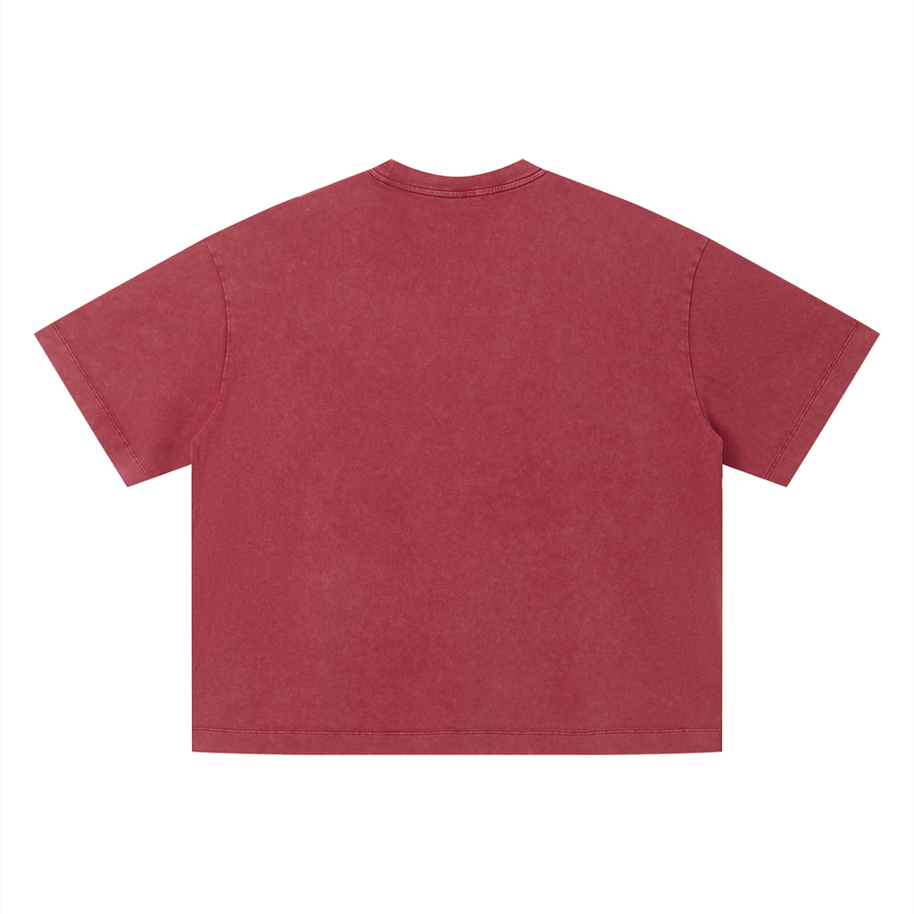 Vintage wash boxy T-shirt by RAREBINO, front view showing soft fabric, relaxed fit, and classic crew neckline.