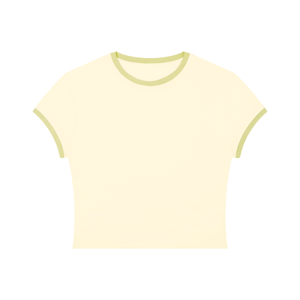 Rarebino slim color block T-shirt featuring bold horizontal stripes in vibrant colors and a classic crew neck design.