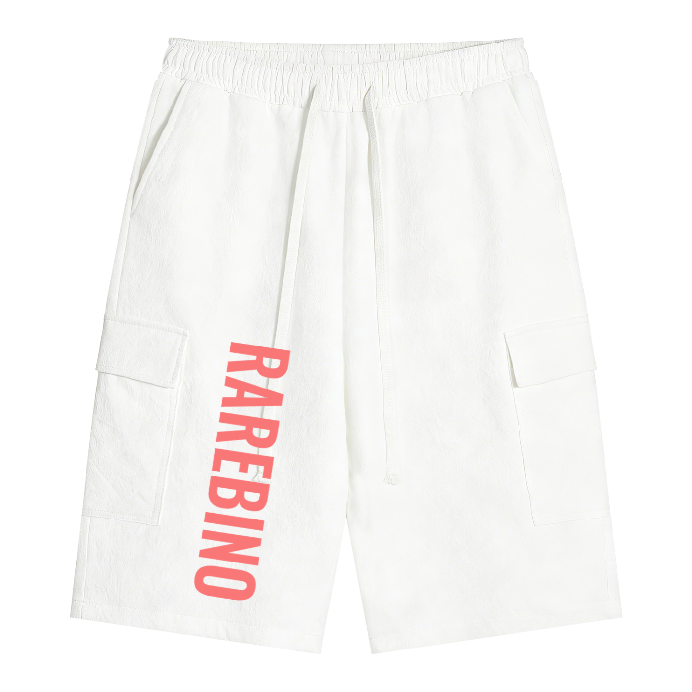RAREBINO drawstring cargo shorts with multiple pockets, casual style, and adjustable waistband, perfect for outdoor and everyday wear.