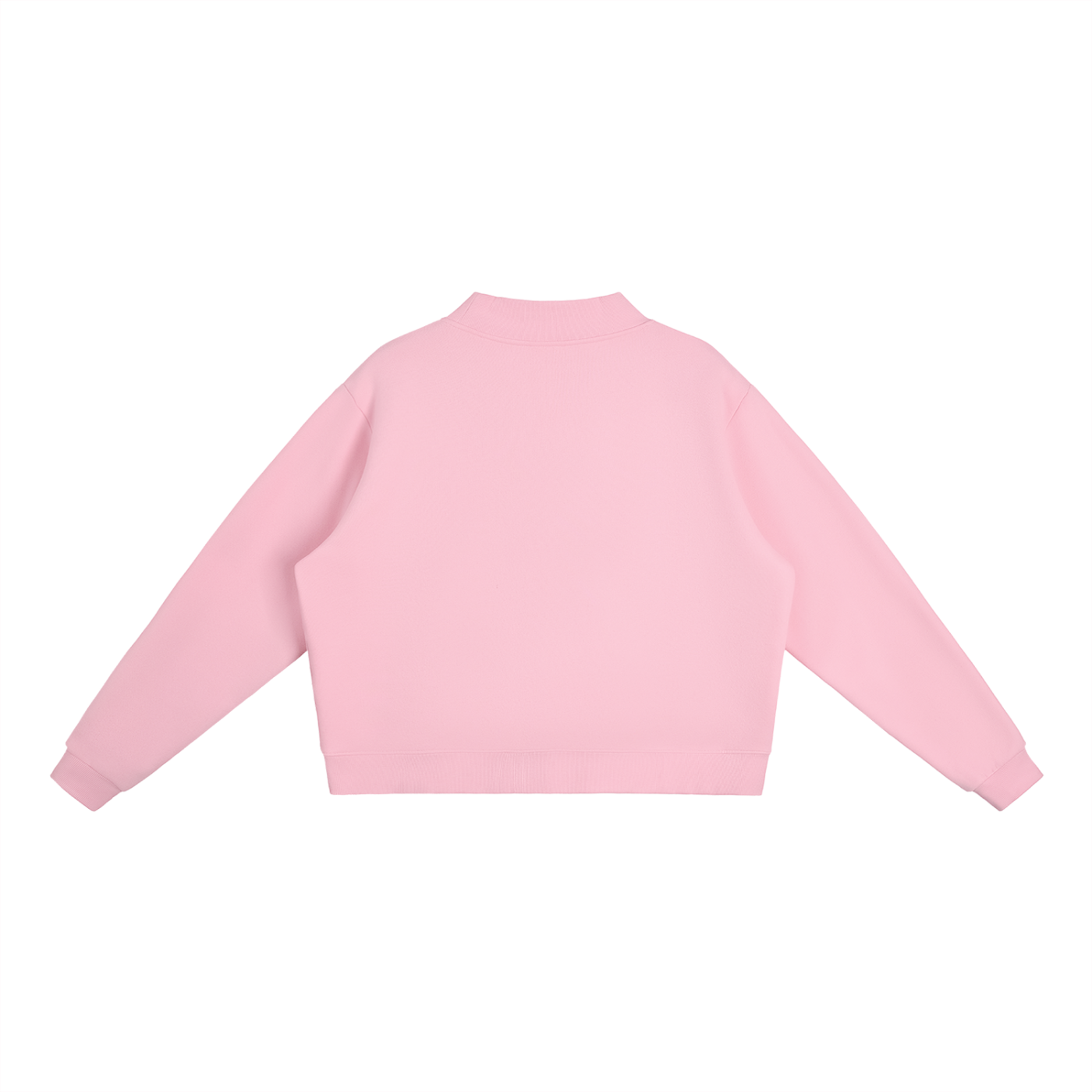 Rarebino essential fleece mock-neck crew sweatshirt, gray fleece with high collar and long sleeves, casual comfortable style.