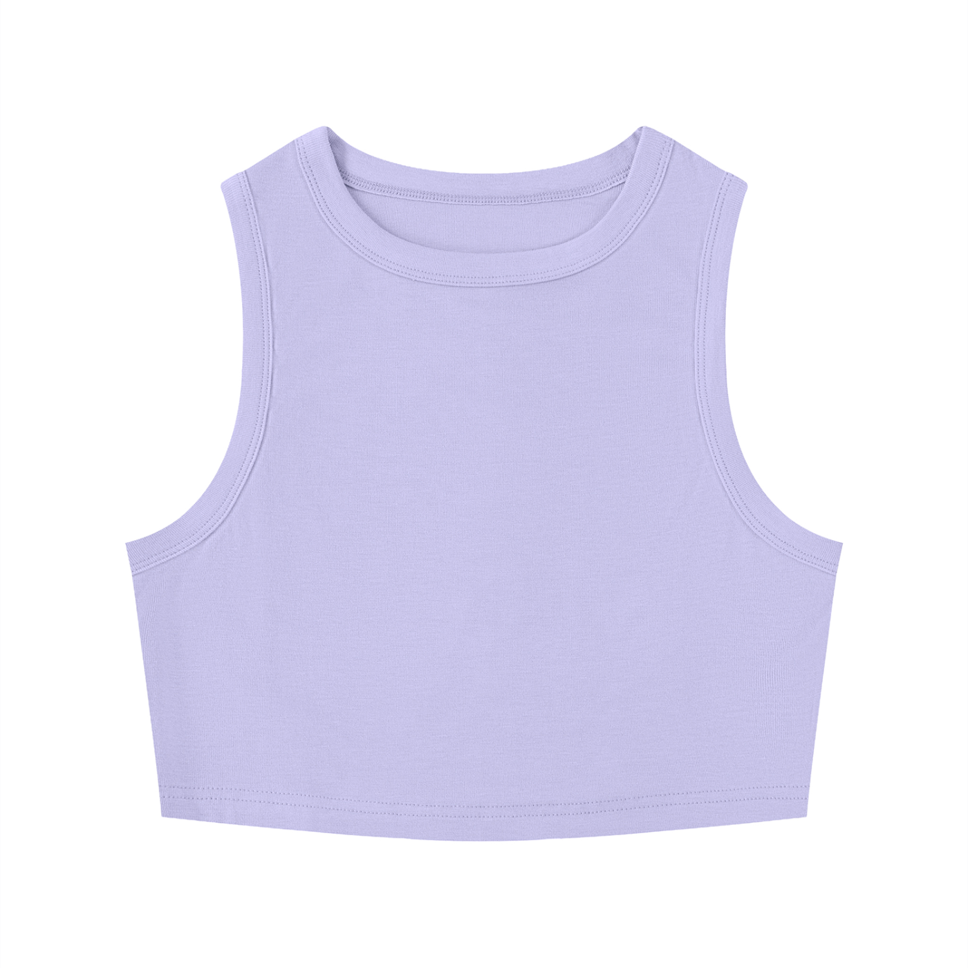 Rarebino tight crewneck crop tank top shown in a close-up image with a fitted style and soft fabric.