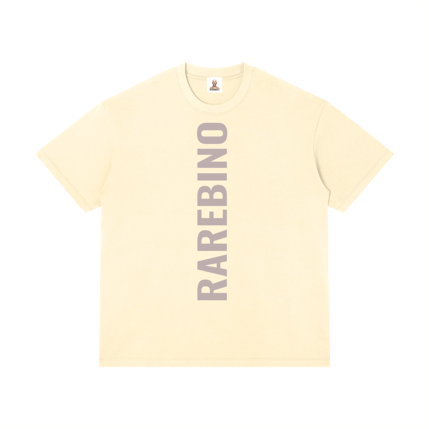 Front view of a RAREBINO regular fit crewneck T-shirt in a solid color, showcasing its classic crew neckline and casual style.