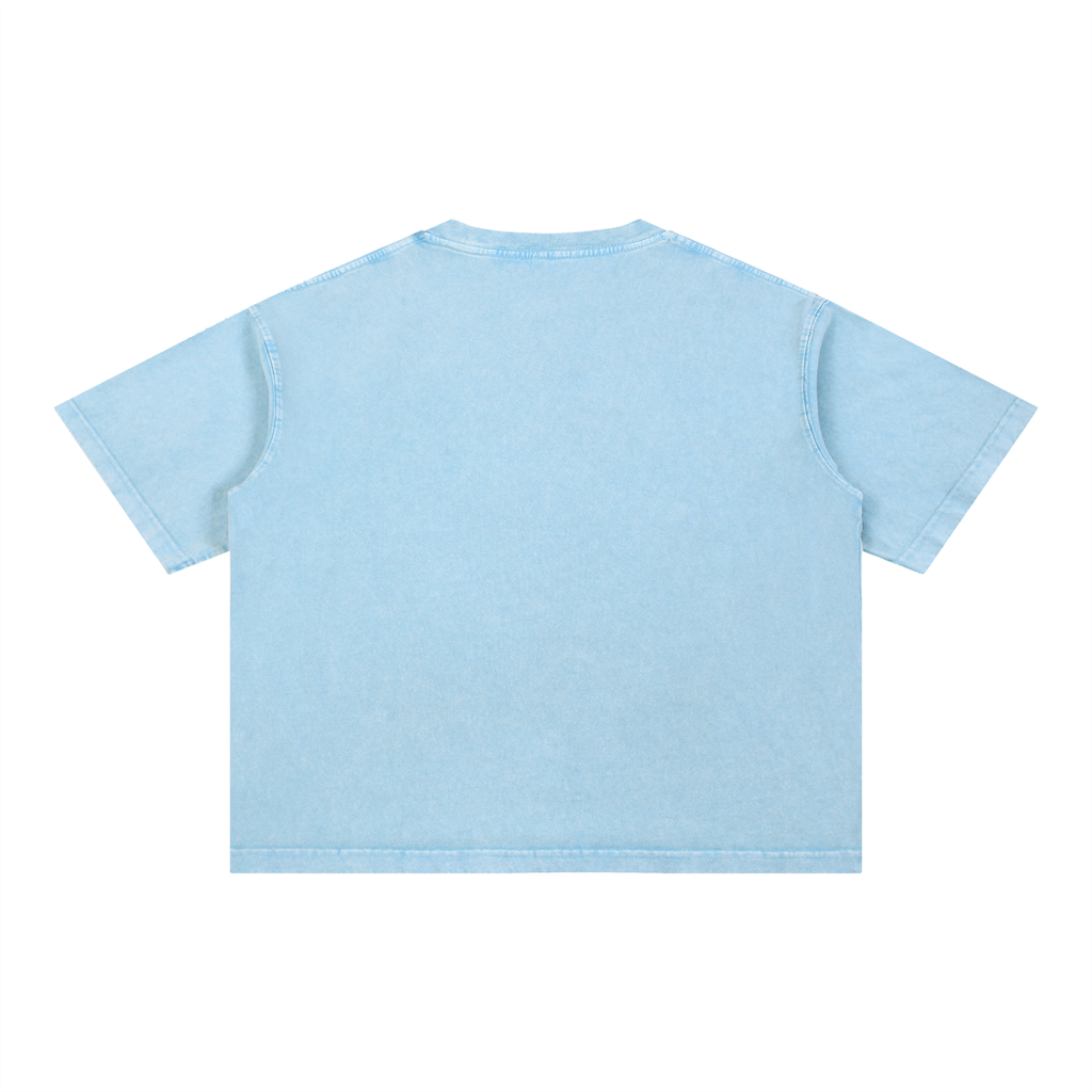 Rarebino mineral wash boxy cotton T-shirt displayed flat with a soft, vintage-style wash and relaxed fit.