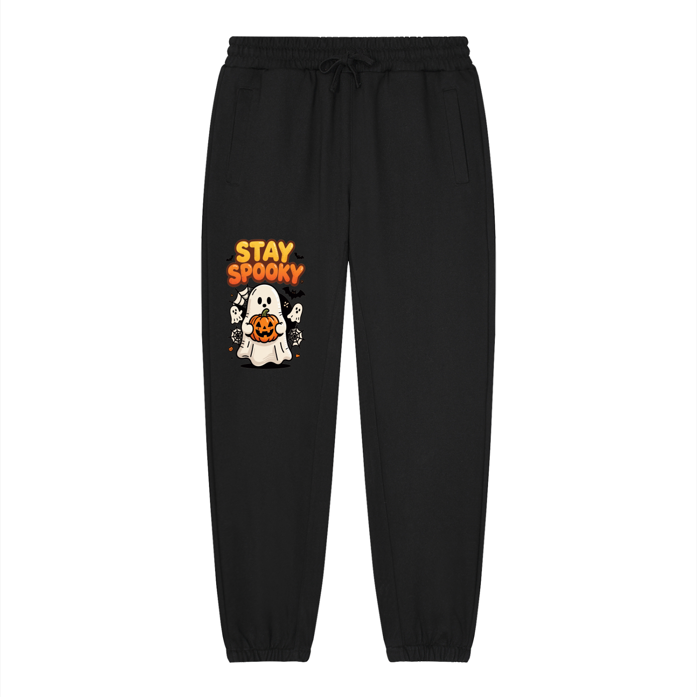 Loose fit tapered joggers by RAREBINO shown in black, featuring a relaxed style with tapered legs and comfortable waistband.