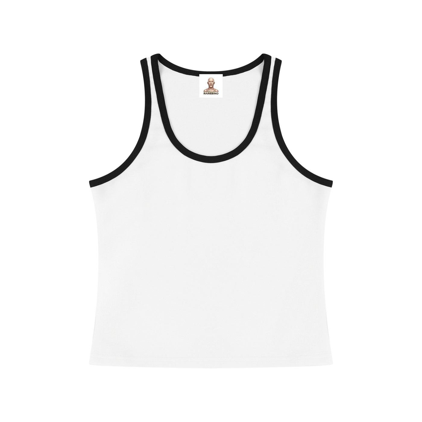 Color block cropped tank top by RAREBINO featuring vibrant color sections and a stylish sleeveless design.