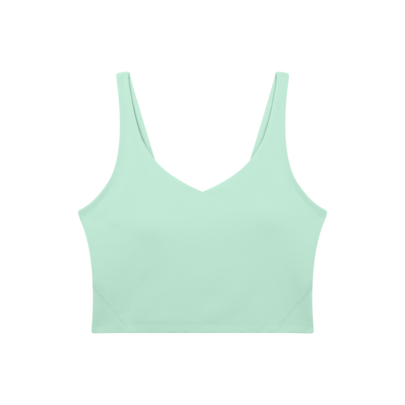 Light pink RAREBINO V-neck yoga sports bra with supportive fit and breathable fabric, designed for comfortable active wear.