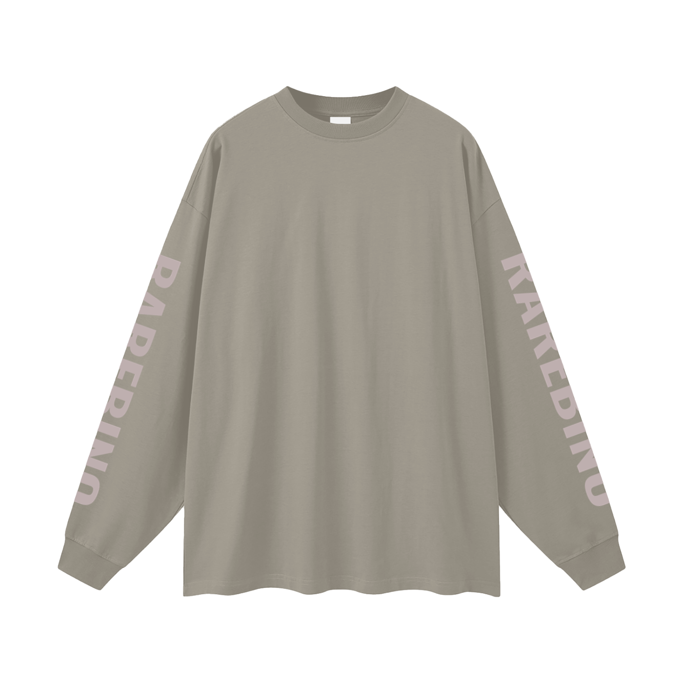 Oversized RAREBINO long sleeve T-shirt in soft fabric, featuring a relaxed fit and casual style, shown in a neutral color.