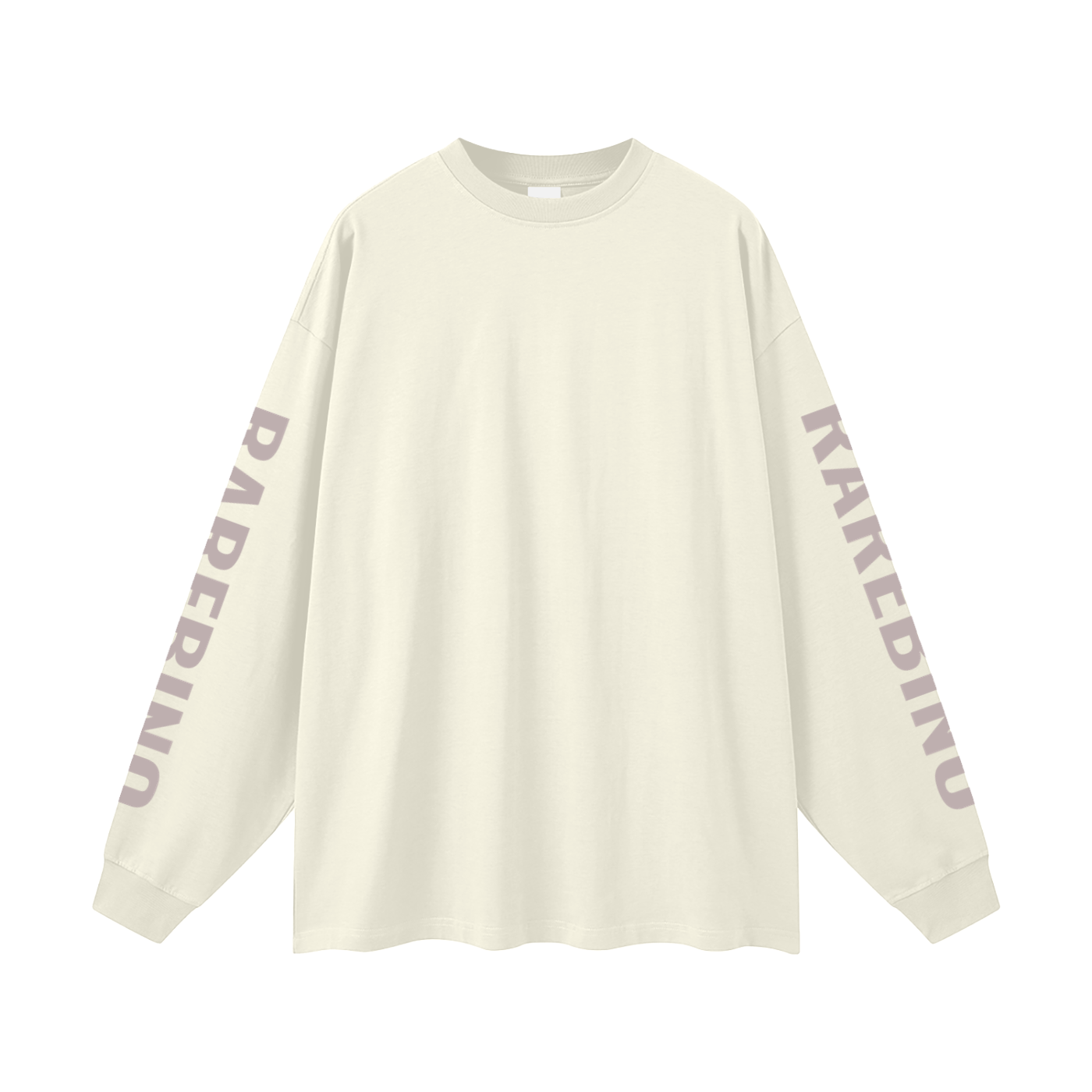 Oversized Long Sleeve T-Shirt by RAREBINO featuring a relaxed fit, soft fabric, and casual style in a neutral color.