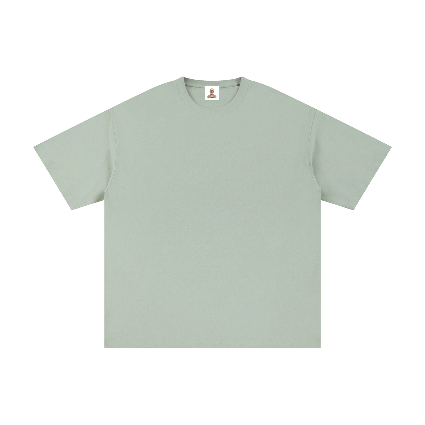 Plain white Pure Cotton T-Shirt by RAREBINO, shown laid flat with short sleeves and round neckline.