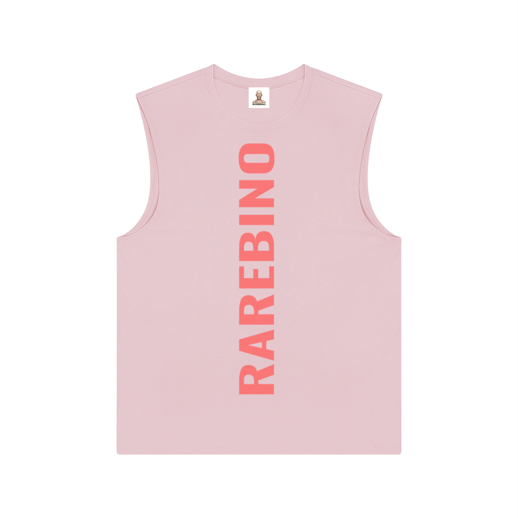 RAREBINO Performance Tank Top in black, fitted athletic top with breathable fabric and racerback design for workout comfort.