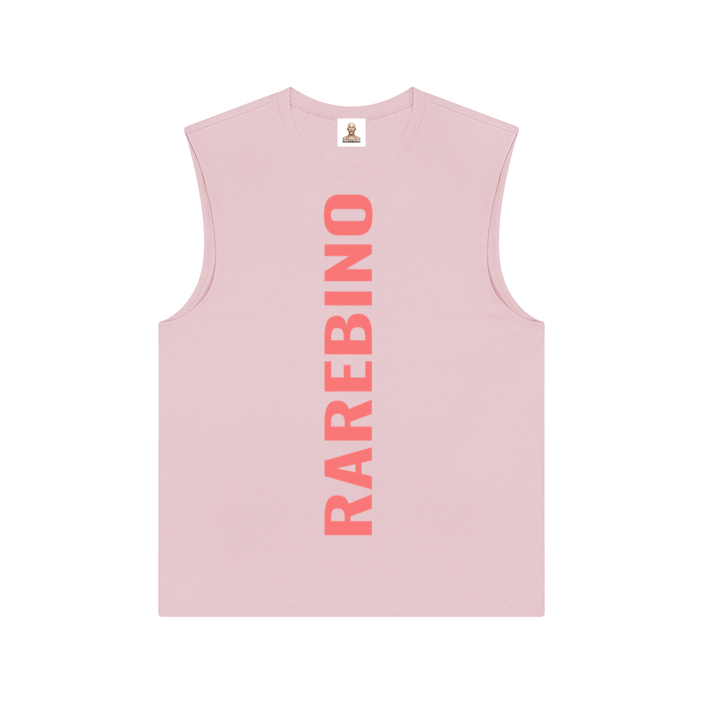 RAREBINO Performance Tank Top in black, fitted athletic top with breathable fabric and racerback design for workout comfort.