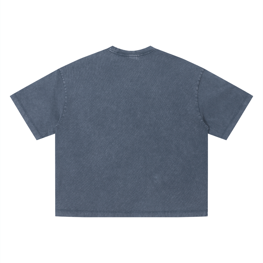 Vintage wash boxy T-shirt by RAREBINO featuring a relaxed fit, soft fabric, and distressed vintage style.