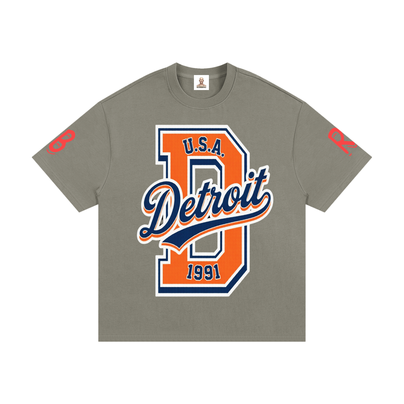 Rarebino Essential Heavyweight Cotton T-Shirt in classic fit, showing front view with simple crew neck and smooth fabric texture.