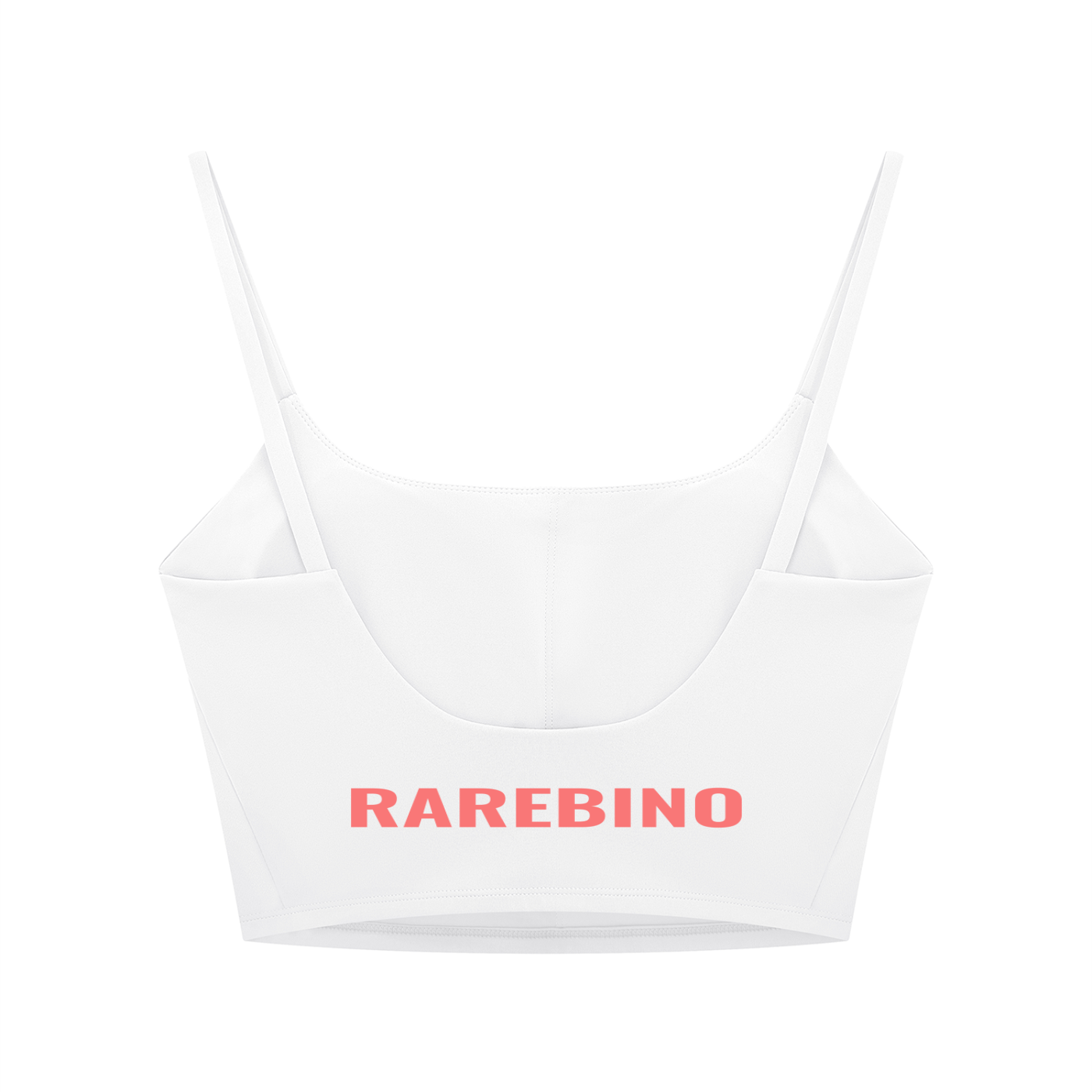 Women's solid color sports bra by RAREBINO, featuring a comfortable fit and supportive design for active wear.