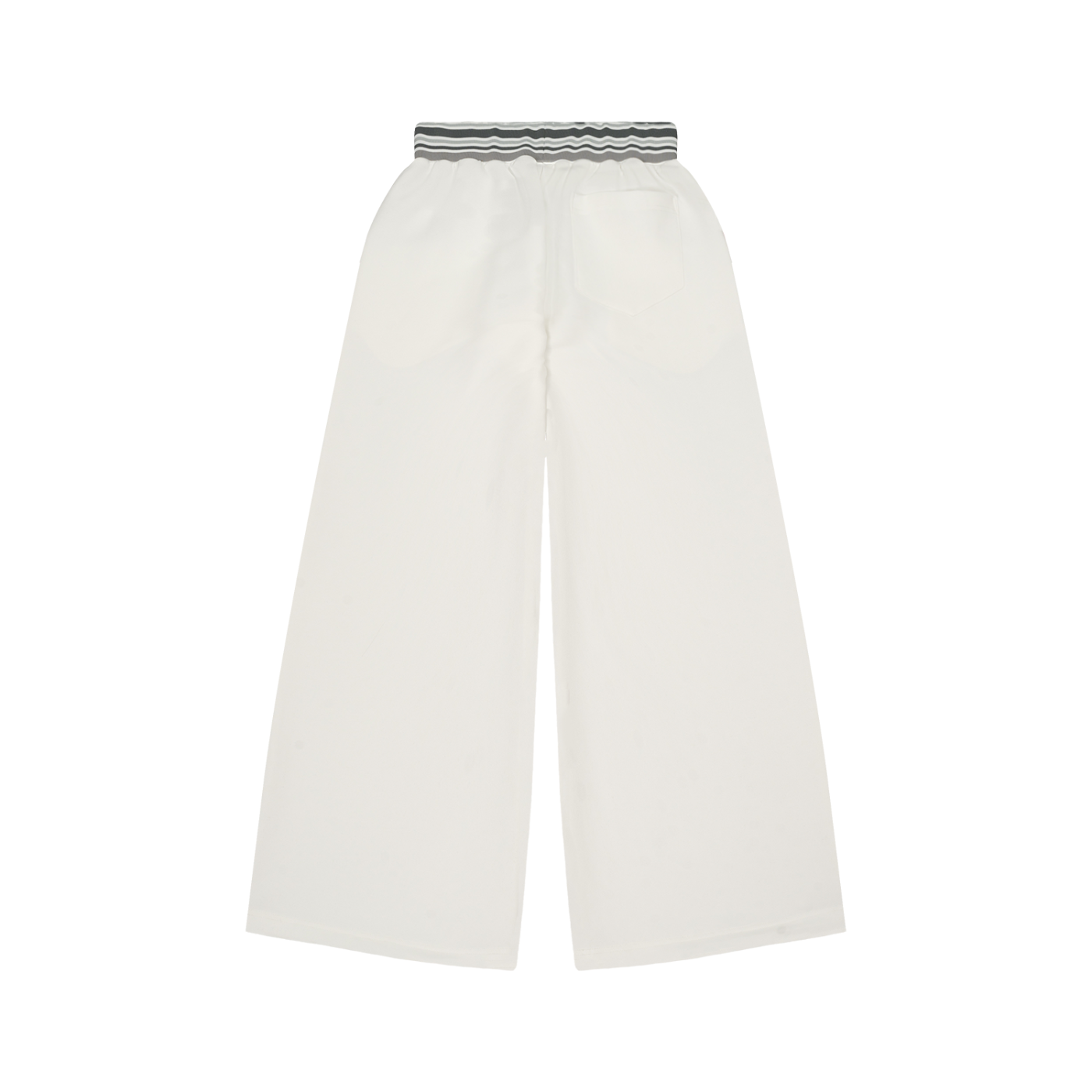 RAREBINO striped waist wide-leg pants showing a high waist, bold vertical stripes, and relaxed fit on a model.