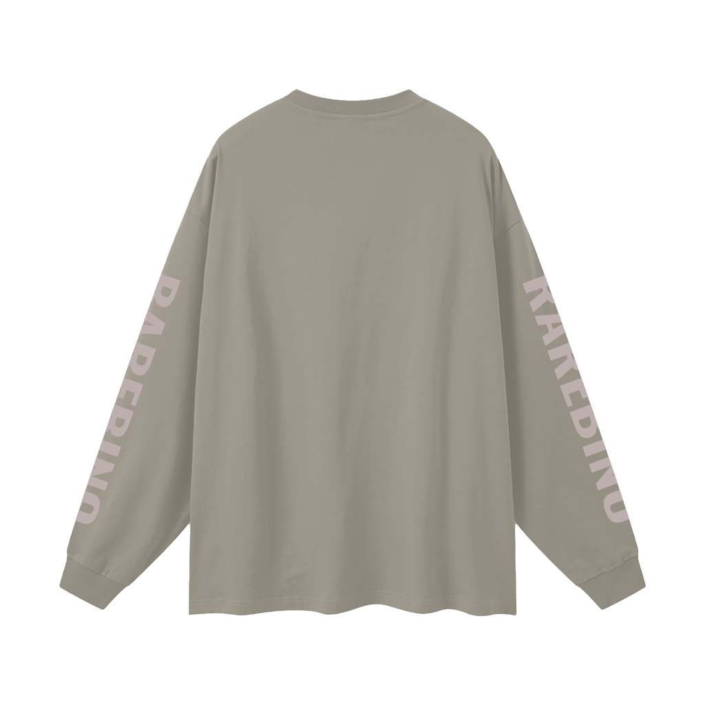 Black oversized long sleeve T-shirt by RAREBINO, featuring a relaxed fit and soft fabric with a simple crew neckline.