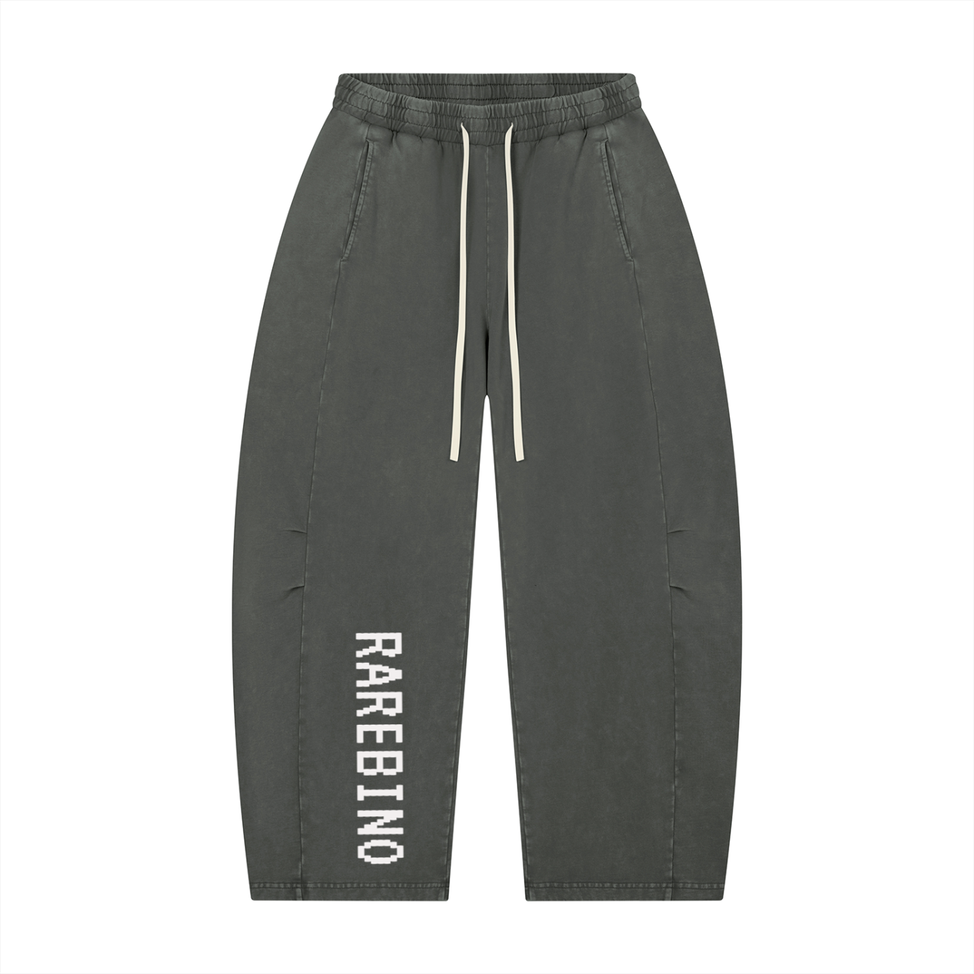Rarebino Mineral Wash Barrel Leg Pants shown in light blue with a relaxed fit and distinctive barrel-shaped legs.