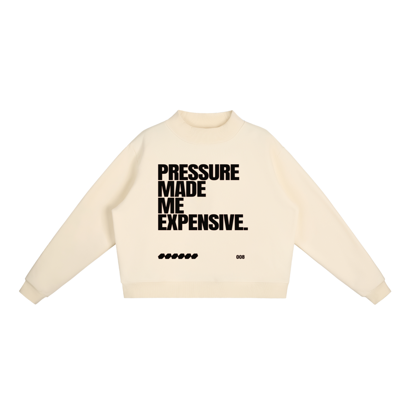 Rarebino essential fleece mock-neck crew sweatshirt in soft fabric, featuring a cozy, fitted design and classic crew neckline.
