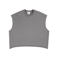 Light grey French Terry boxy tank top from RAREBINO, featuring a relaxed fit and sleeveless design.