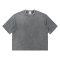 Mineral Wash Waffle Boxy T-Shirt by RAREBINO, featuring a textured waffle knit fabric in a relaxed, boxy fit.