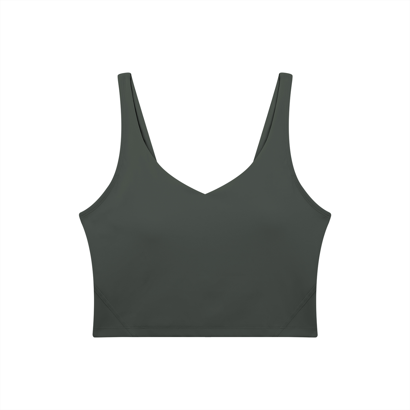 RAREBINO V-neck yoga sports bra in black, featuring soft fabric and supportive design for comfortable workout wear.