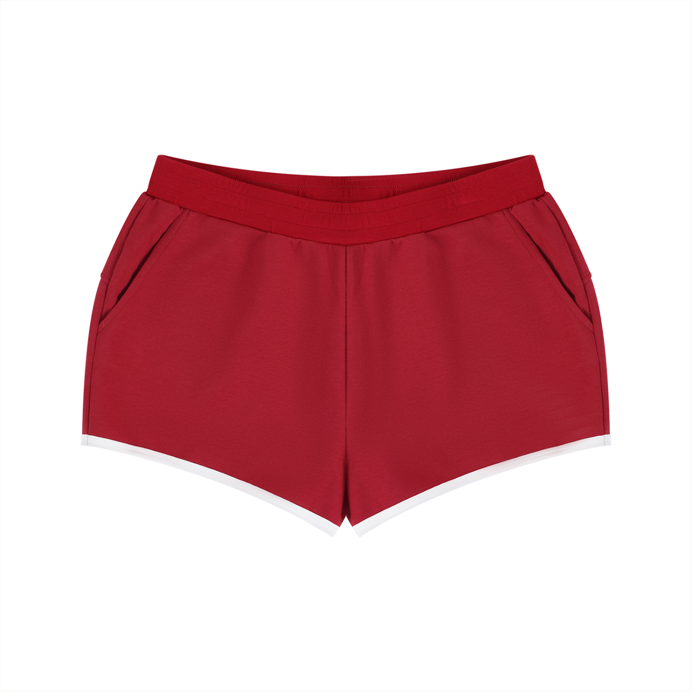 Women's retro contrast binding shorts by RAREBINO, featuring high-waisted design with bold color accents and vintage-inspired style.