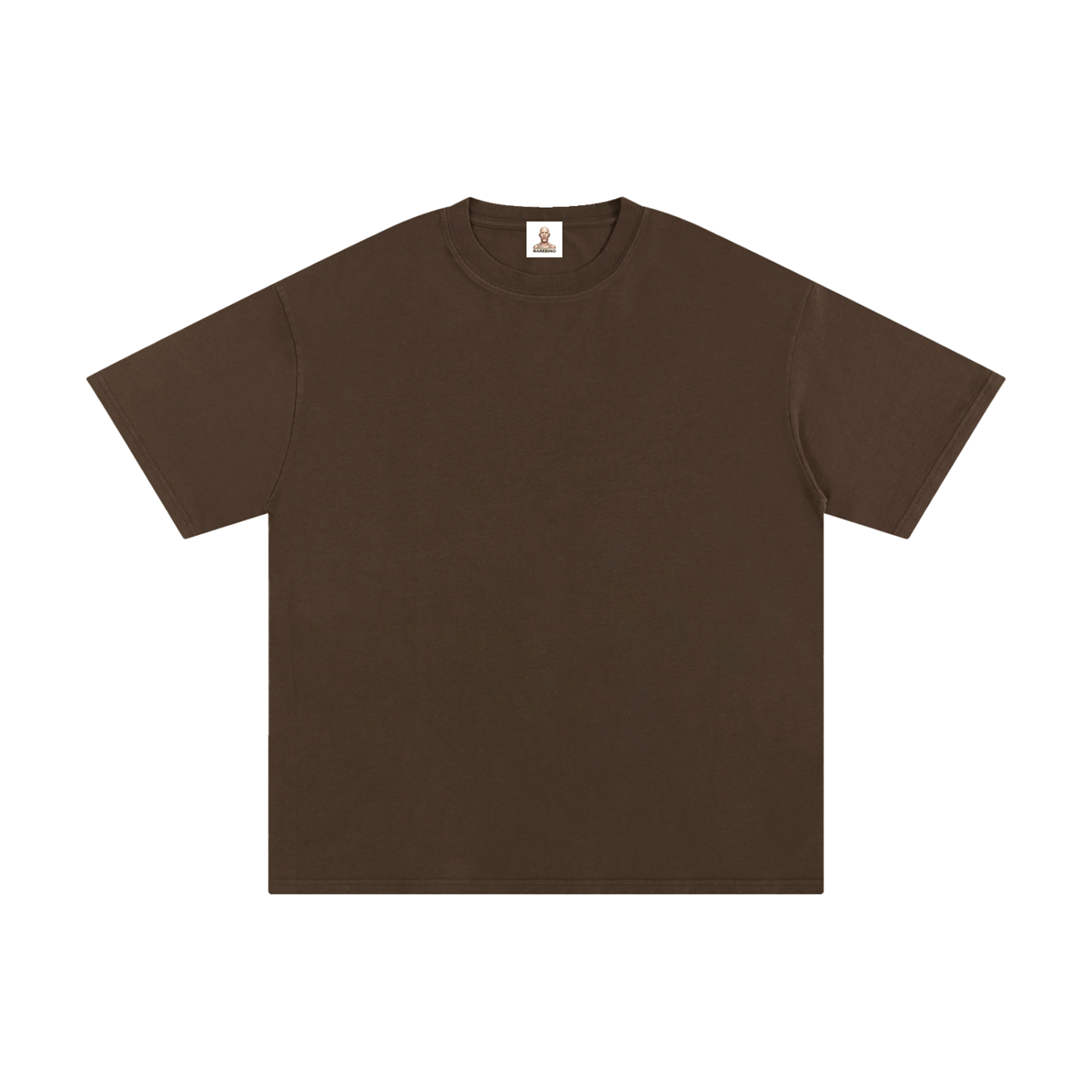 Pure white cotton T-shirt from RAREBINO with a classic crew neckline and short sleeves, displayed flat on a white background.